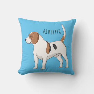 Coussin dessin animé de chien beagle