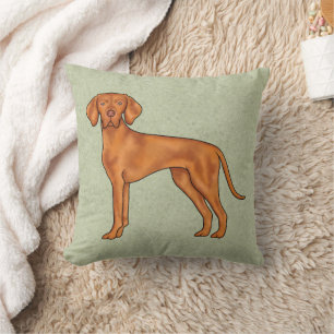 Coussin Dessin animé de chien Pointer Vizsla hongrois Vert