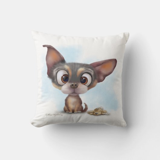 Coussin Dessin animé de chiot Chihuahua mignon (Recto)