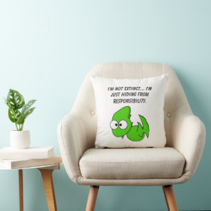 Coussin Dessin animé de dragon ou de ptérodactyle drôle ju