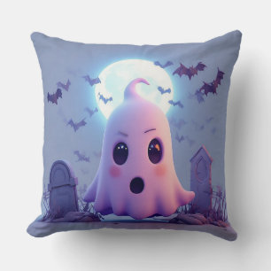 Coussin Dessin animé de fantôme effrayant avec des chauves
