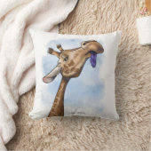 Coussin Dessin animé de girafe condescendant (Couverture)