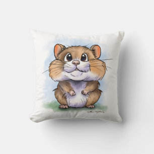 Coussin Dessin animé de hamster mignon et duveteux