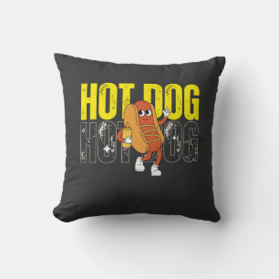 Coussin Dessin animé de hot dog graphique de nourriture ré