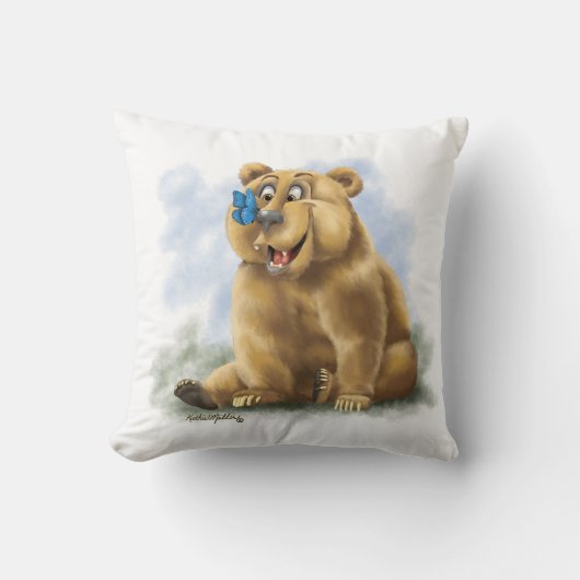 Coussin Dessin animé de papillon et d'ours (Recto)
