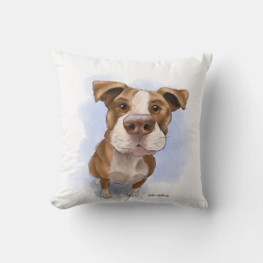 Coussin Dessin animé de Pit Bull mignon (Recto)