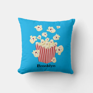 Coussin Dessin animé de pop-corn sautant drôle mignon
