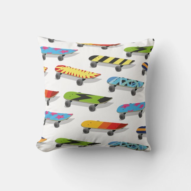 Coussin Dessin animé de skateboard. (Recto)