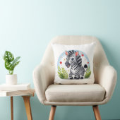Coussin Dessin animé de zèbre mignon (Chaise)