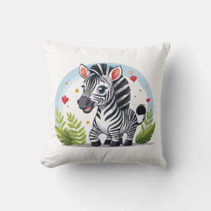 Coussin Dessin animé de zèbre mignon