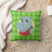 Coussin Dessin animé d'hippopotame mignon (Couverture)