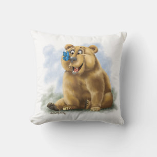 Coussin Dessin animé d'ours et de papillon