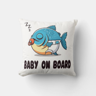 Coussin Dessin animé drôle de bébé poisson endormi - Bébé