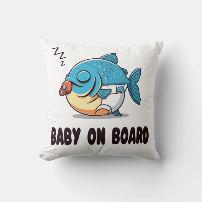 Coussin Dessin animé drôle de bébé poisson endormi - Bébé  (Recto)