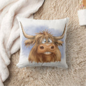 Coussin Dessin animé drôle de vache des Highlands (Couverture)