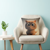 Coussin dessin animé illustration d'un chat mignon (Chaise)