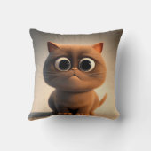 Coussin dessin animé illustration d'un chat mignon (Verso)