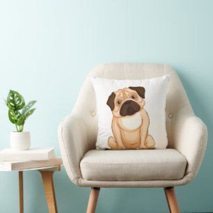 Coussin Dessin animé Pug grincheux