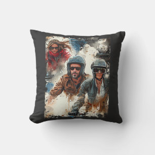 Coussin Dessin aquarelle MotoBikers