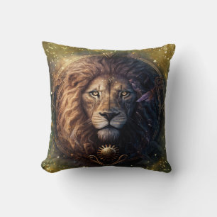 Coussin Dessin aquarelle signe astrologique Lion