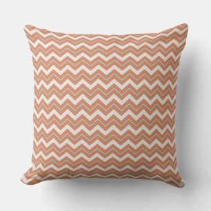 Coussin Dessin chevron orange et blanc vibrant