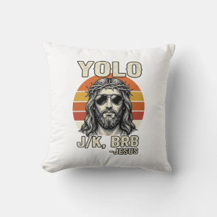 Coussin Dessin citation gravure vintage Jésus drôle couche