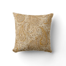 Dessin Classique Paisley Doré Chaud et Confortable