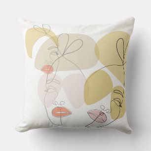 Coussin Dessin d'art minimaliste Abstrait face