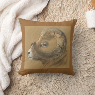 Coussin Dessin de bélier à grande corne