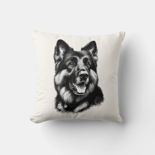 Coussin Dessin de Berger Allemand (Recto)