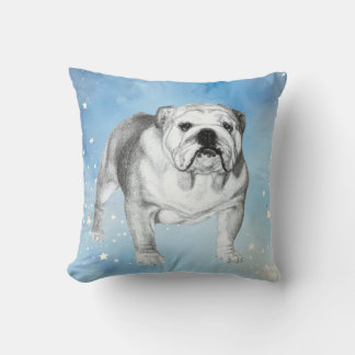 Coussin dessin de Bulldog anglais