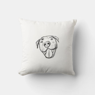 Coussin dessin de bulle simple amoureux de les chiens noir