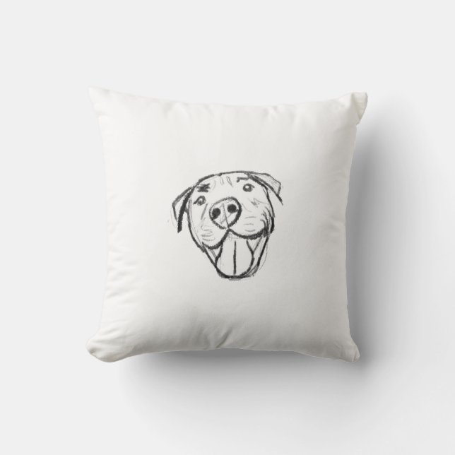 Coussin dessin de bulle simple amoureux de les chiens noir (Recto)