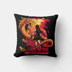 Coussin Dessin de calque dragon très Cool et coloré