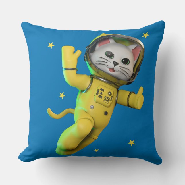 Coussin Dessin de chat astronaute (Recto)