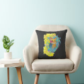 Coussin dessin de chat coloré (Chaise)