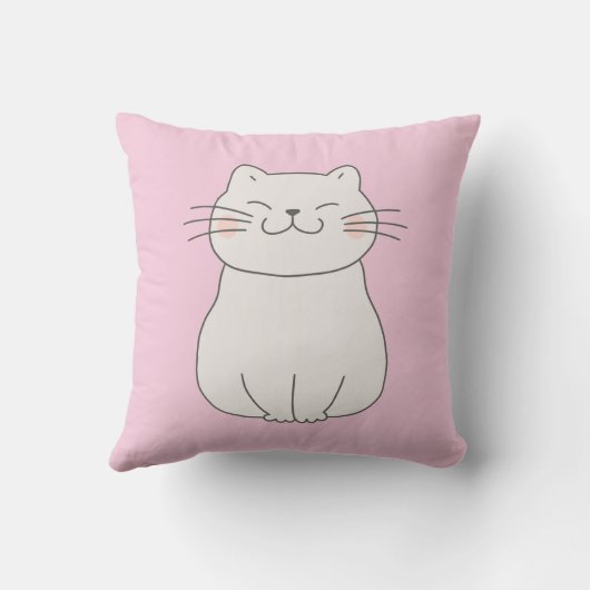 Coussin Dessin de chat mignon (Verso)