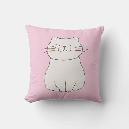 Coussin Dessin de chat mignon (Recto)