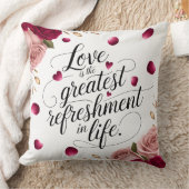 Coussin Dessin de citation florale Rose Élégante (Couverture)