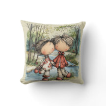 Dessin de couple amoureux pastel fantaisiste