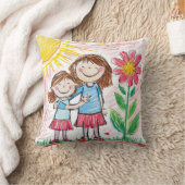 Coussin Dessin de Crayon Sisterly Love (Couverture)
