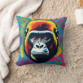 Coussin Dessin de dessin de peinture Gorilla Pop (Couverture)
