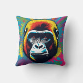 Coussin Dessin de dessin de peinture Gorilla Pop (Verso)