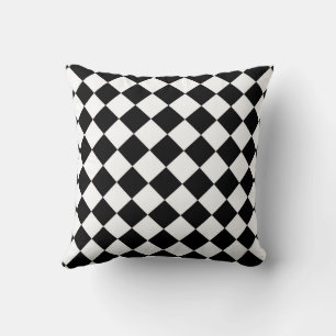 Coussin Dessin de drapeau à damier noir et blanc