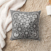 Coussin Dessin de fleurs monochromes (Couverture)