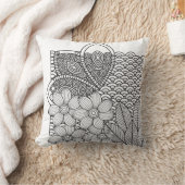 Coussin Dessin de fleurs monochromes (Couverture)