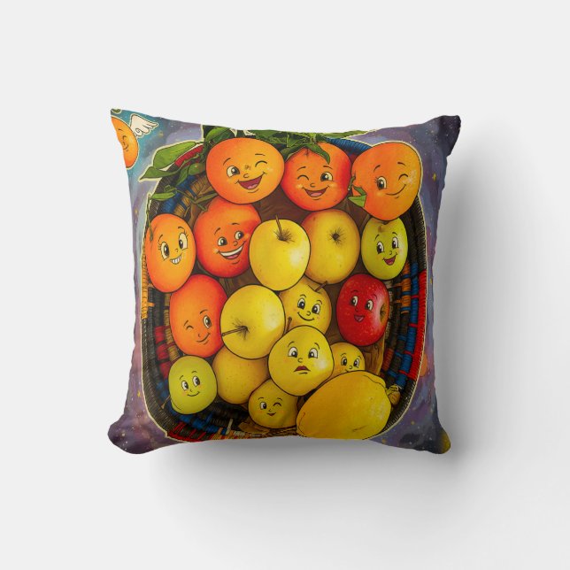 COUSSIN DESSIN DE FRUIT DRÔLE  (Recto)