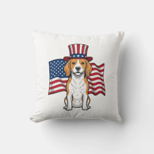 Coussin Dessin de gravure vintage de drapeau de chien Beag