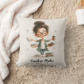 Coussin Dessin de l'enseignant mignon avec "Mode enseignan (Couverture)