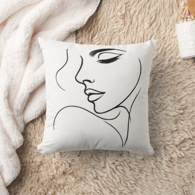 Coussin Dessin de ligne face (Couverture)